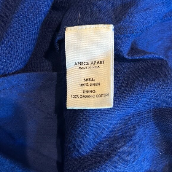 APIECE APART - maurino organic cotton & linen blend drop waist dress in Navy - Picture 4 of 5